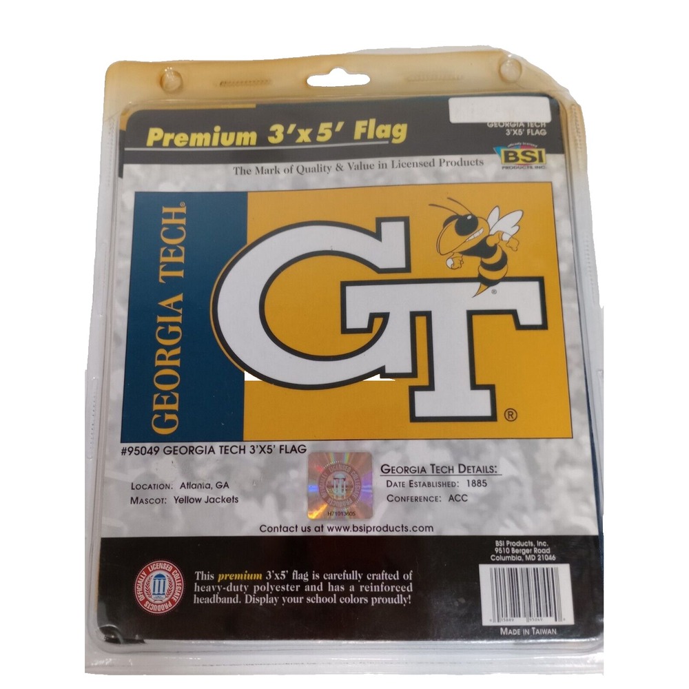 Georgia Tech Yellow Jackets 3x5 Flag BSI Products 95049 NCAA Collegiate GoldNavy